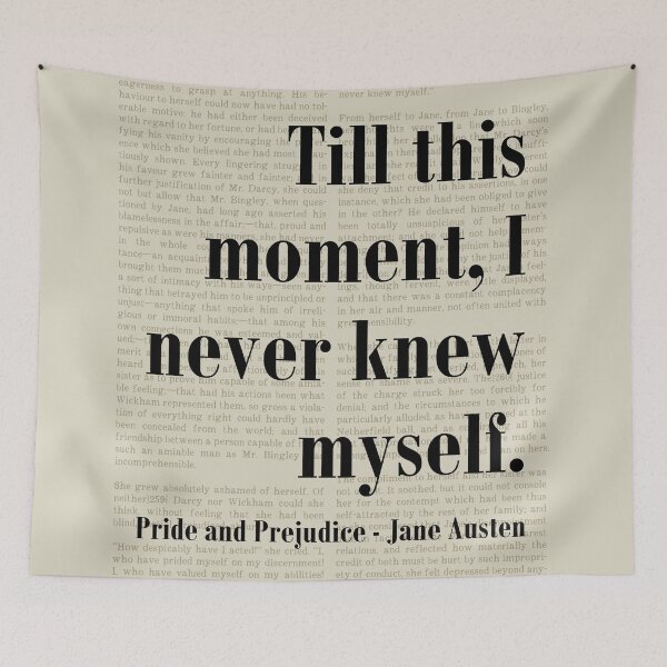 Item preview, Knew Myself Pride and Prejudice Jane Austen Quote designed and sold by kakarikihill.