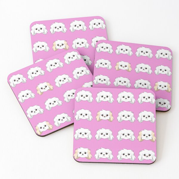 Item preview, Maltese Pattern Pink Background designed and sold by OliRoseArt.