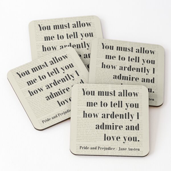 Item preview, Admire Love Pride and Prejudice Jane Austen Quote designed and sold by kakarikihill.