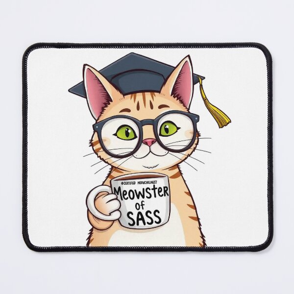 Item preview, Certified Meowchologist – Feline Degrees of Sass v2 designed and sold by KriticalDesigns.