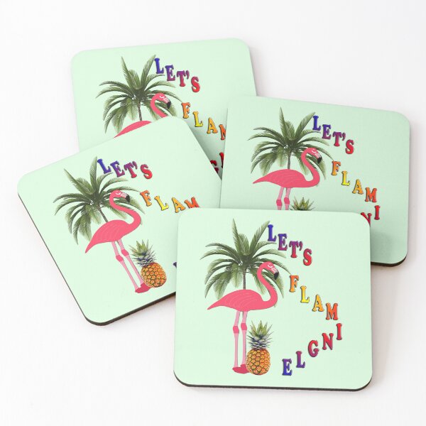 Item preview, Let’s Flamingle Flamingo Pineapple Palm Tree Design designed and sold by SandyMDesigns.