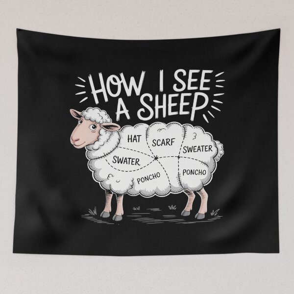 Item preview, How I See A Sheep Cute Yarn Wool Sheep Knitter Knitting designed and sold by savrmiller.