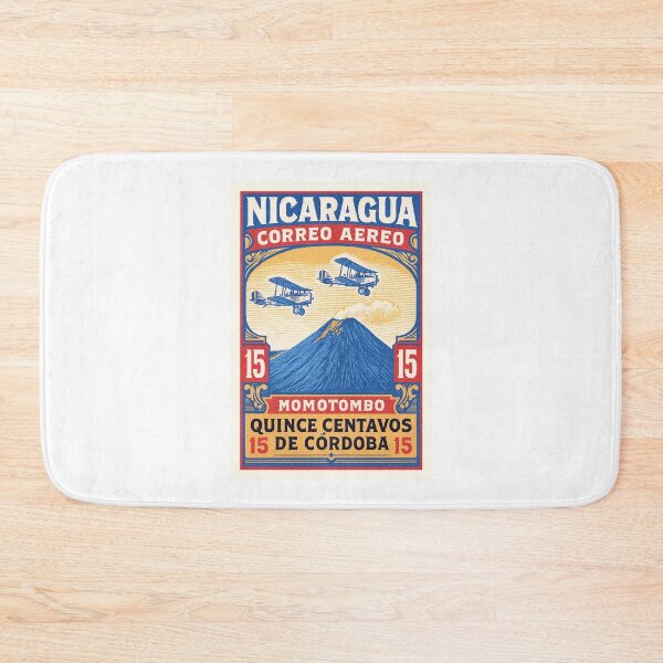 Item preview, Nicaragua Biplanes Over Momotombo Stamp Poster designed and sold by retrographics.