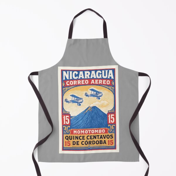 Item preview, Nicaragua Biplanes Over Momotombo Stamp Poster designed and sold by retrographics.