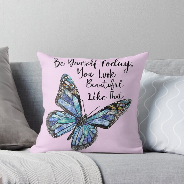 Item preview, Beautiful Blue Butterfly - Be Yourself Positive Quote designed and sold by Jennifer  Lambein.