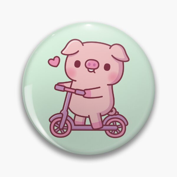Item preview, Cute Pig Playing On Kick Scooter designed and sold by rustydoodle.