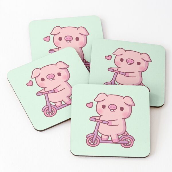 Item preview, Cute Pig Playing On Kick Scooter designed and sold by rustydoodle.