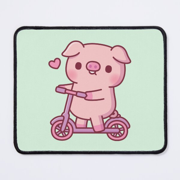 Item preview, Cute Pig Playing On Kick Scooter designed and sold by rustydoodle.