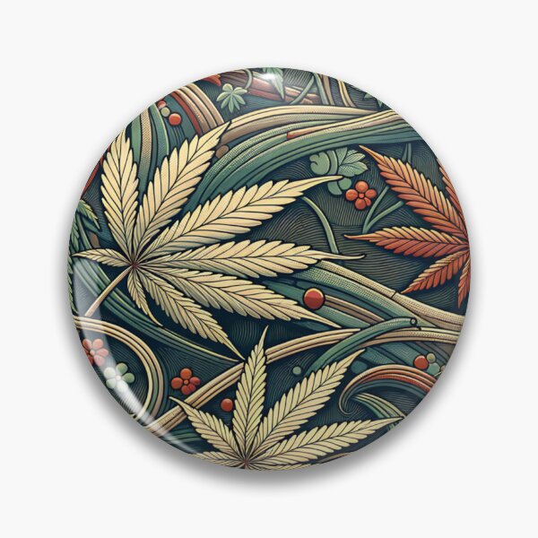 Item preview, Botanical Cannabis Pattern – Elegant Weed Leaf Floral Art designed and sold by Mamokhy.