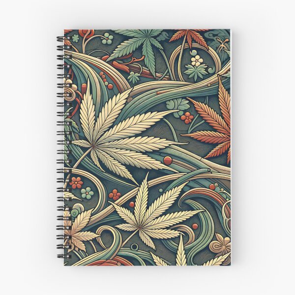 Item preview, Botanical Cannabis Pattern – Elegant Weed Leaf Floral Art designed and sold by Mamokhy.