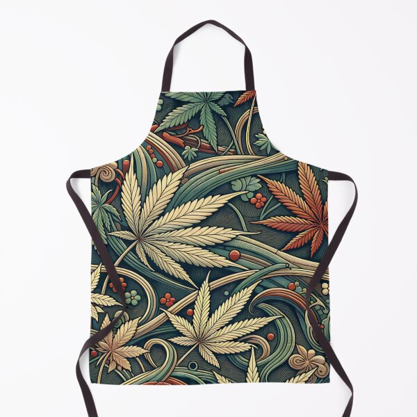 Item preview, Botanical Cannabis Pattern – Elegant Weed Leaf Floral Art designed and sold by Mamokhy.
