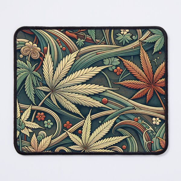 Item preview, Botanical Cannabis Pattern – Elegant Weed Leaf Floral Art designed and sold by Mamokhy.