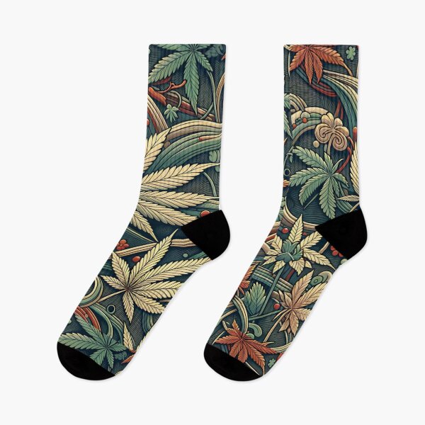 Item preview, Botanical Cannabis Pattern – Elegant Weed Leaf Floral Art designed and sold by Mamokhy.