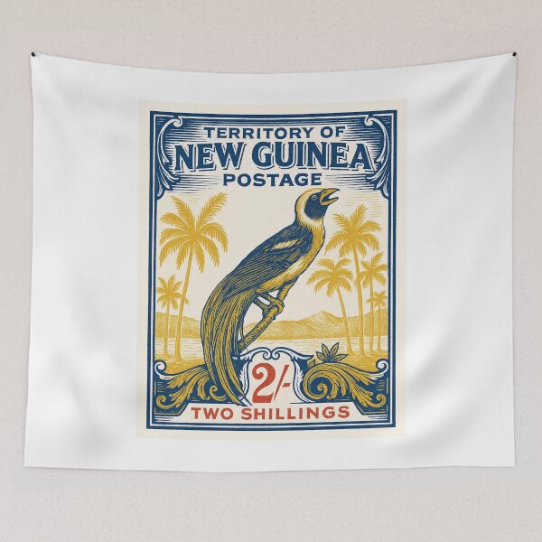 Item preview, New Guinea Bird of Paradise Stamp Poster designed and sold by retrographics.