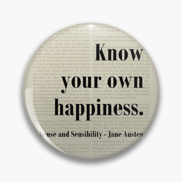 Item preview, Know Happiness Sense and Sensibility Jane Austen Quote designed and sold by kakarikihill.