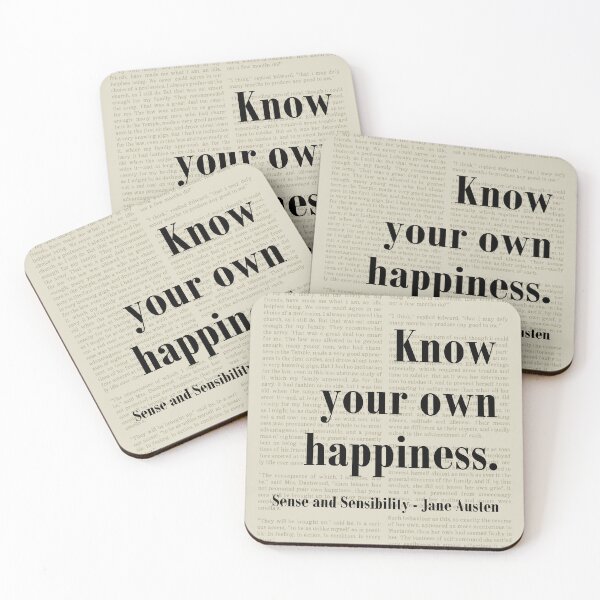 Item preview, Know Happiness Sense and Sensibility Jane Austen Quote designed and sold by kakarikihill.
