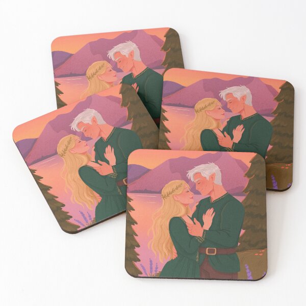 Item preview, Aelin and Rowan – Throne of Glass Fan Art at Sunset designed and sold by luckygirllib.