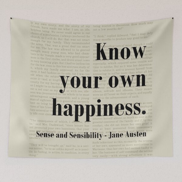 Item preview, Know Happiness Sense and Sensibility Jane Austen Quote designed and sold by kakarikihill.
