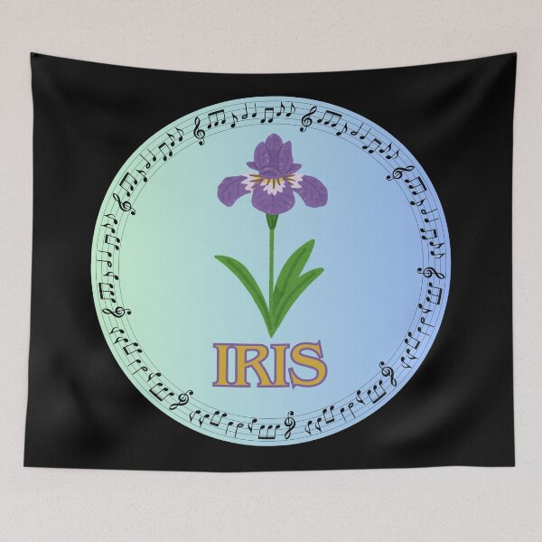 Item preview, Iris Flower Music Design – Botanical Art with Musical Notes Circle designed and sold by larissa-myrie.