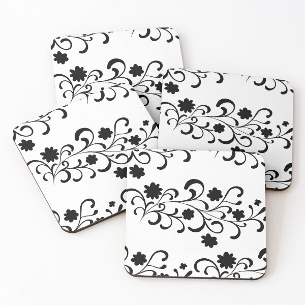 Item preview, Abstract floral vector art featuring ornate plant patterns with decorative leaf and flower elements, perfect for vintage design or spring decor designed and sold by Ammi77.