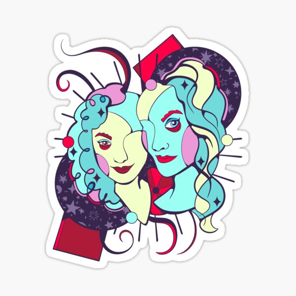 Item preview, abstract pretty femme portrait inspired by kandinsky #4 designed and sold by crestfallenmermaid.