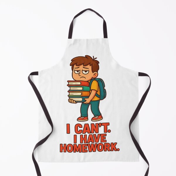 Item preview, Sad student carrying books with text I cant. I have homework designed and sold by DadGenX.