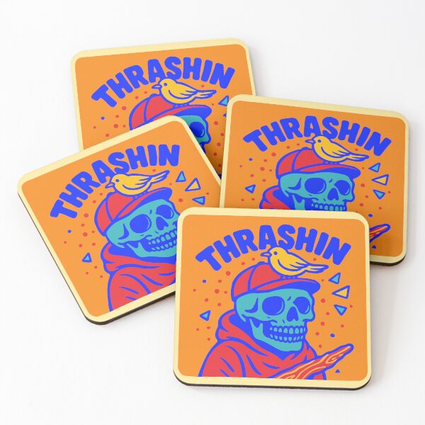 Item preview, THRASHIN (Skull with Bird on Cap) designed and sold by UnicornDreamers.
