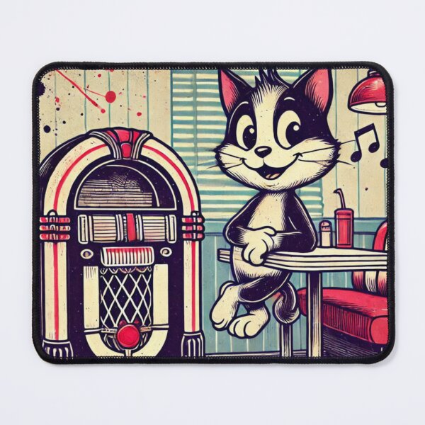Item preview, Retro Diner Cat – Vintage Cartoon Jukebox Pop Art designed and sold by Mamokhy.