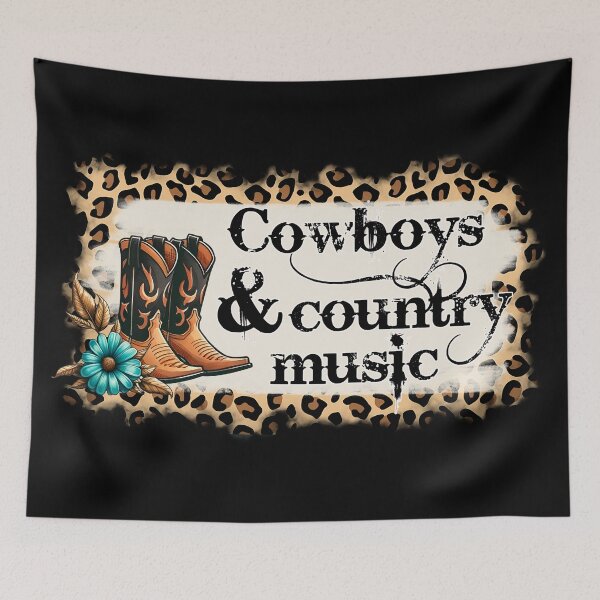 Item preview, Cowboys and Country Music Style Vintage Western Floral designed and sold by Artbellachi.