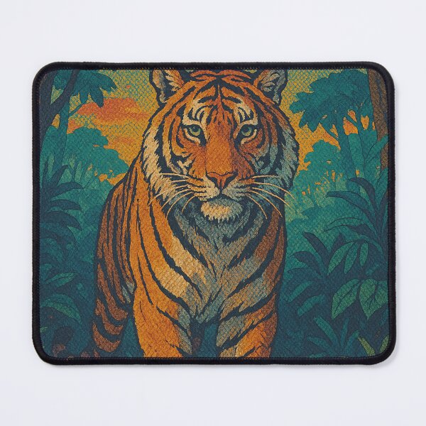 Item preview, Digital Retro Pop Art Poster of Ranthambore | Bold Tiger Safari Graphic | Vintage India Travel-Inspired Design | Wildlife Reserve Landscape Aesthetic | Colorful Rajasthan Jungle Art designed and sold by PaintedPixels01.