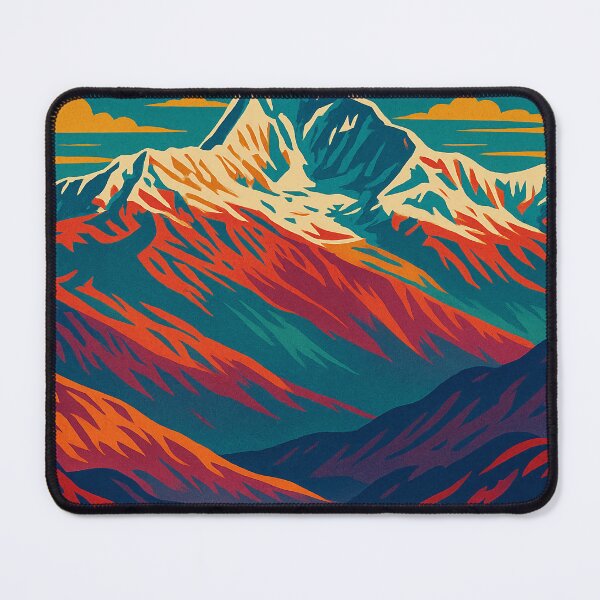 Item preview, Digital Retro Pop Art Annapurna Design | Vibrant Mountain Landscape Graphic | Bold Vintage Travel Typography | Colorful Himalayan Adventure Poster | Nostalgic Trekking Art designed and sold by PaintedPixels01.