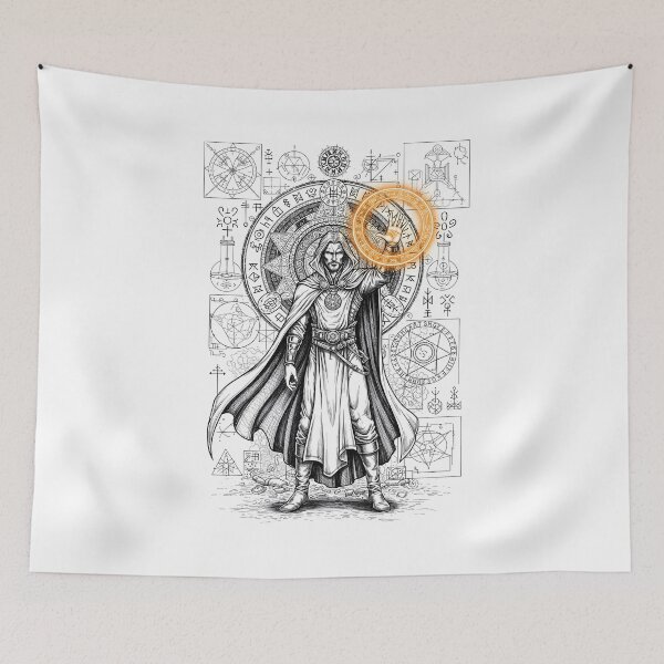 Item preview, Master of the Mystic Arts – Arcane Wizard with Magical Seal designed and sold by Priyanshu-kaii.
