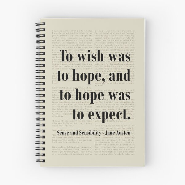 Item preview, Wish Hope Sense and Sensibility Jane Austen Quote designed and sold by kakarikihill.
