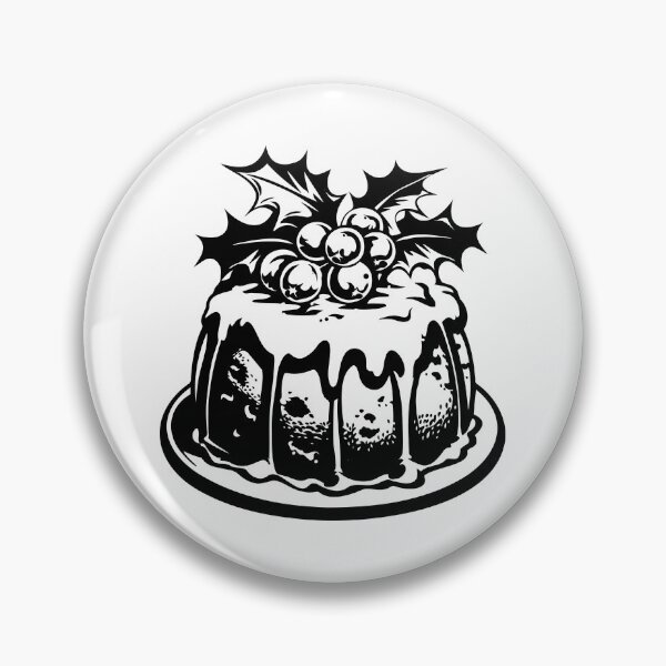 Item preview, Bold Christmas Pudding Vector – Black and White Holiday Dessert Illustration designed and sold by inkoutninja.