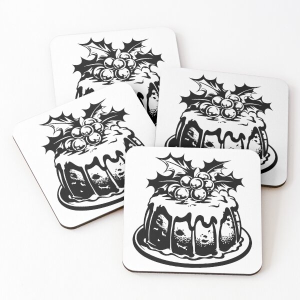 Item preview, Bold Christmas Pudding Vector – Black and White Holiday Dessert Illustration designed and sold by inkoutninja.