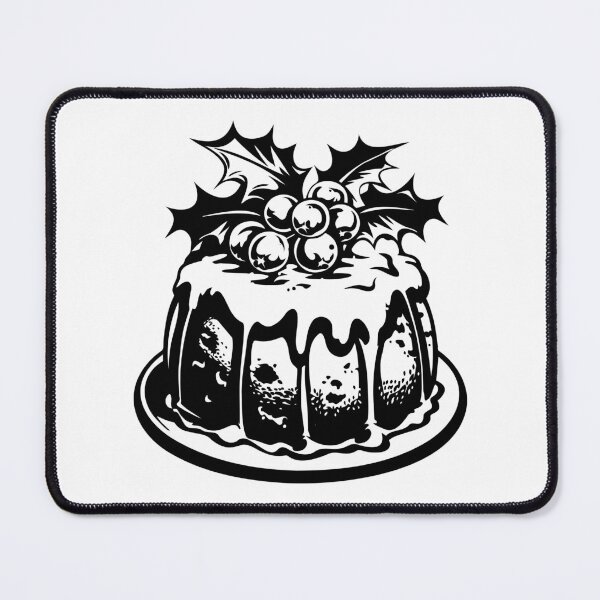 Item preview, Bold Christmas Pudding Vector – Black and White Holiday Dessert Illustration designed and sold by inkoutninja.
