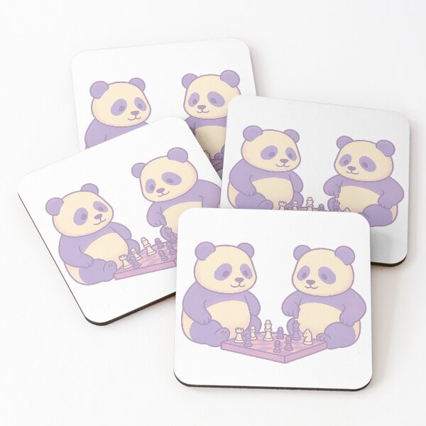 Item preview, Pandas Playing Chess – Cute Pastel Animal Strategy Scene I Whimsical Creatures Collection designed and sold by Domci.