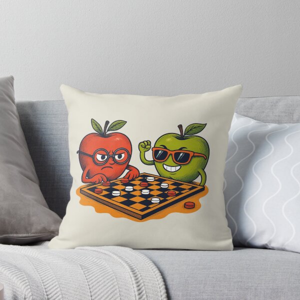Item preview, Funny Apples Playing Checkers - Fruit Game Night designed and sold by Myra365Art.
