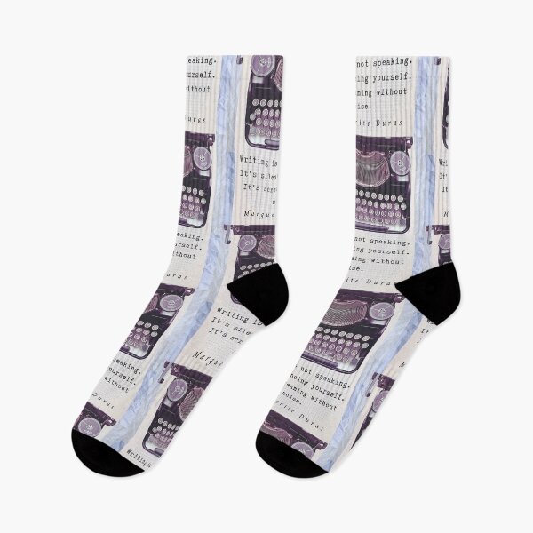 Item preview, Marguerite Duras quote: Writing is not speaking. It's silencing yourself. It's screaming without noise. designed and sold by artbleed.