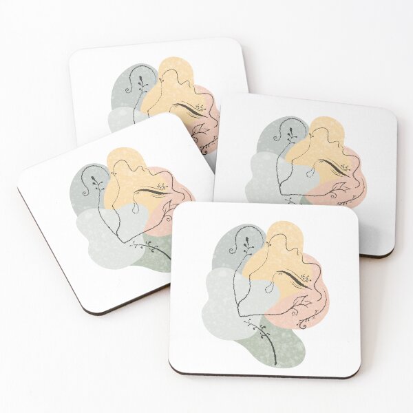Item preview, Sad Girl Line Art in Boho Colors | Melancholy Minimalist Illustration designed and sold by TeaTimeQueens.