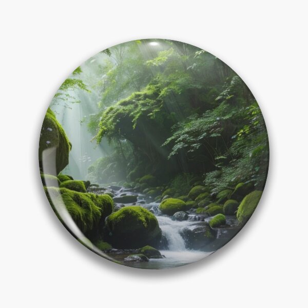 Item preview, Moss-covered Rocks Landscape designed and sold by vekotpu.