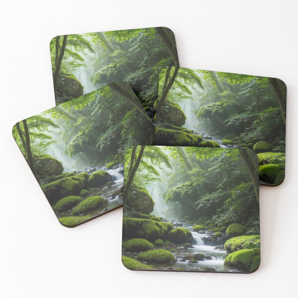 Item preview, Moss-covered Rocks Landscape designed and sold by vekotpu.