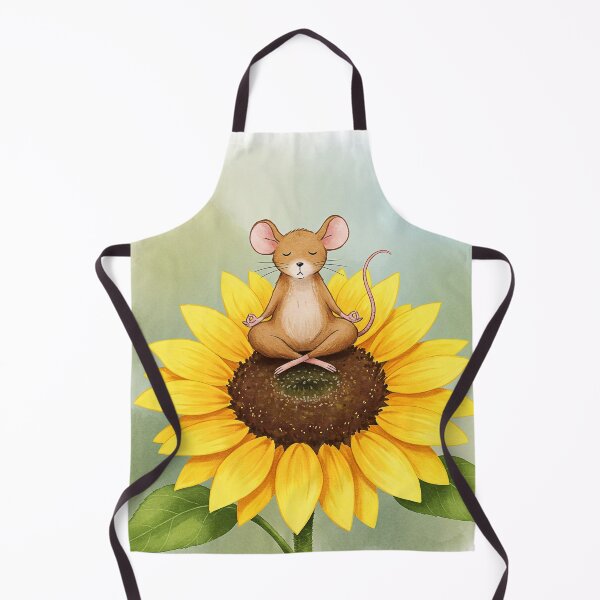 Item preview, Cute Mouse Meditating on Sunflower Funny Yoga Zen Art designed and sold by DaisyHouse.