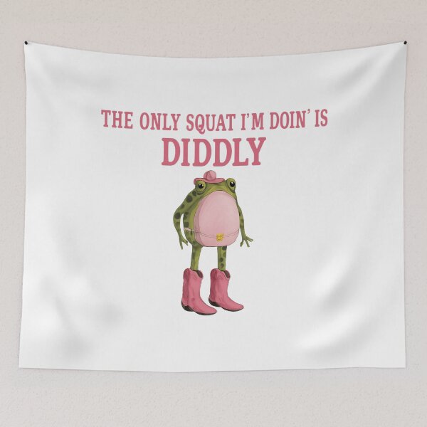 Item preview, The Only Squat I'm Doin' Is Diddly - Funny Cowboy Frog designed and sold by Span-Le.