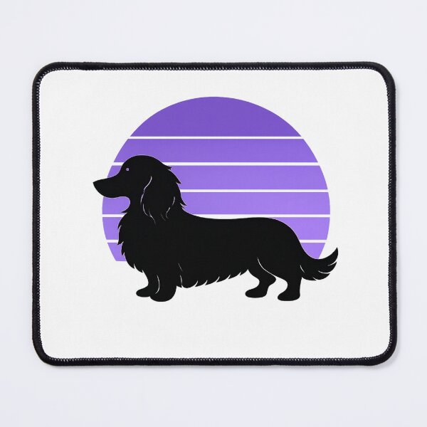 Item preview, Retro Sunset Long‑Haired Dachshund Sticker – Vintage Sausage Dog Silhouette designed and sold by TheLongPaw.
