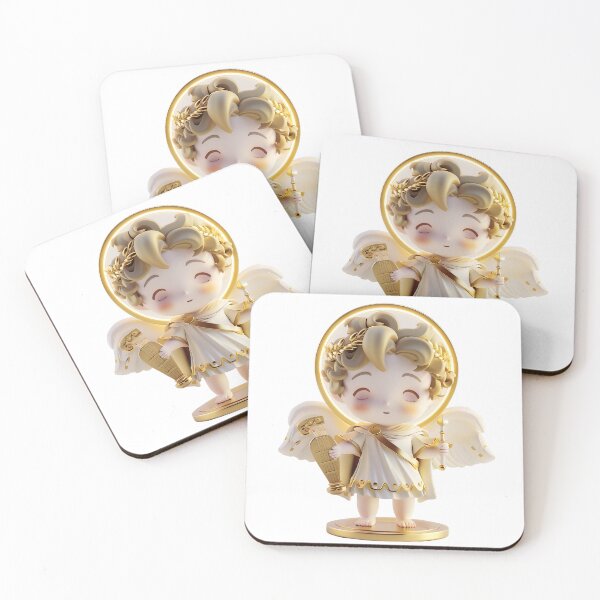 Item preview, Cute Chibi Apollo – 3D Gold Angel God with Harp designed and sold by GoldenChiArt.