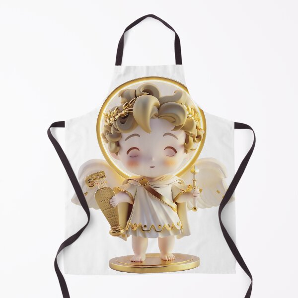 Item preview, Cute Chibi Apollo – 3D Gold Angel God with Harp designed and sold by GoldenChiArt.