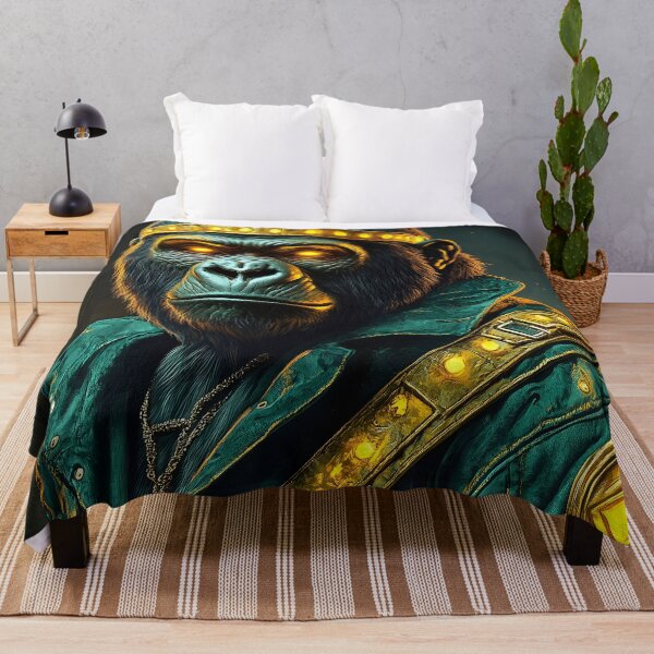 Item preview, Portrait Animal Gorilla Tribal Guardian Illuminated Golden Warrior Majestic Presence designed and sold by juniorcastros.