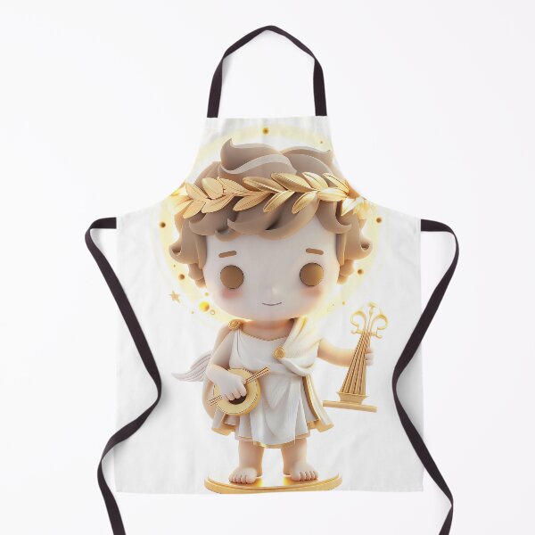 Item preview, Kawaii Apollo Chibi – Greek Sun God Angel with Harp designed and sold by GoldenChiArt.