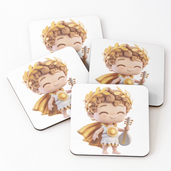 Item preview, Baby Apollo – Kawaii Greek Sun God with Golden Harp designed and sold by GoldenChiArt.